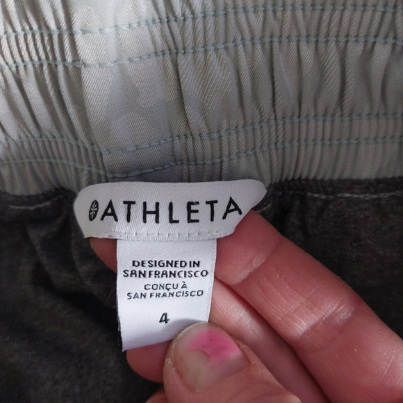 Athleta brooklyn fully Lined Textured Joggers pant Serpentine Coast Grey size.4 - Picture 9 of 12